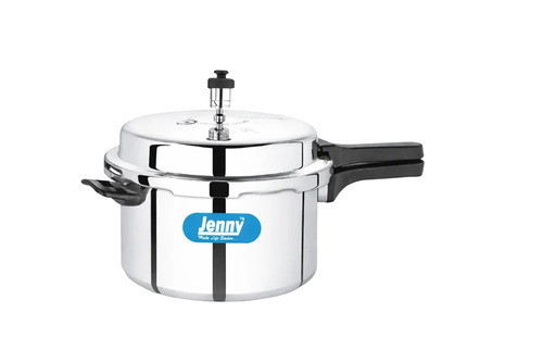 5 L Stainless Steel Pressure Cooker - Silver Outer Lid, Induction Compatible, Silicone Gasket | Straight Wall, Bakelite Handle, ISI Certified, 5 Year Warranty