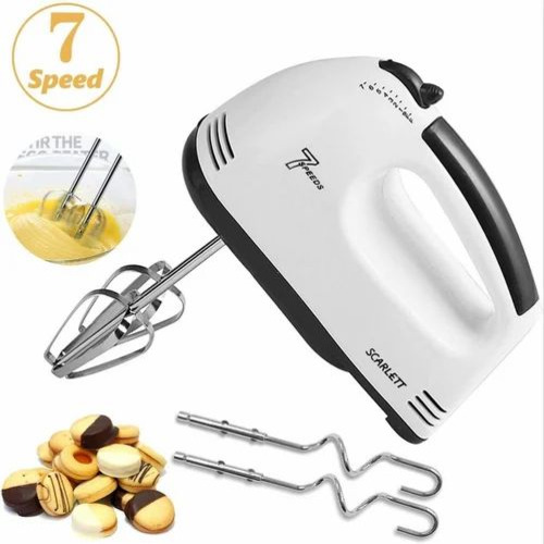 Electric 7 Speed Hand Mixer 4 Pieces Stainless Blender
