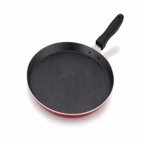 Non Stick Dosa Tawa - Aluminium, Black, Round, Induction Bottom, Plastic Handle | Attractive Design, Rust Proof, Dishwasher Safe, Gas Compatible