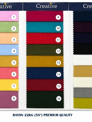 Plain Dyed Rayon Fabrics - Color: 30 Colours