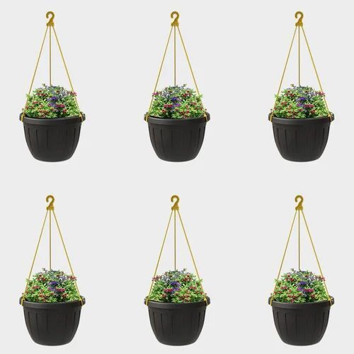 Plastic Grey Hanging Planter