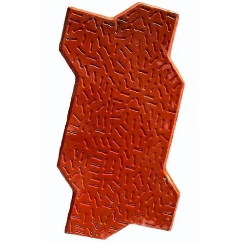 Red Zig Zag Concrete Paver Block