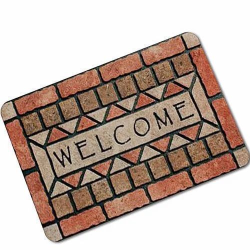 Welcome Printed Rectangular Pvc Door Mat