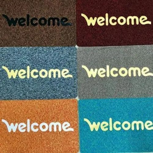 Welcome Rectangular Pvc Door Mat