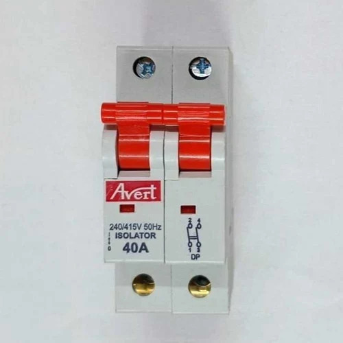 White Curve Double Pole MCB Isolator - Polycarbonate, White, 40A 50Hz 240V | Durable, Electronics Use