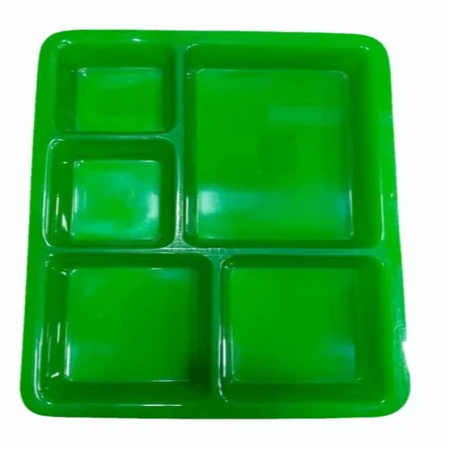 Acrylic Compartment Plates - Design: Shape Rectangular Pattern Plain