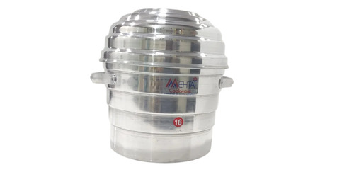 Aluminium Idli Cooker With Stand - Aluminum Alloy, 20x16x12 Inch, Polished Finish, Manual Gas Round Cooker