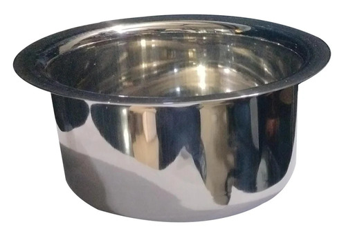 Stainless Steel Tope - 8 Inch Diameter, Silver, 180 ML | Durable, Polished Surface, Plain Design
