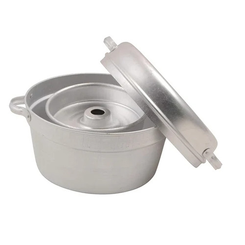 Aluminum Cake Pot - Aluminum, Round Shape, Silver Color | Side Handles, Commercial Use