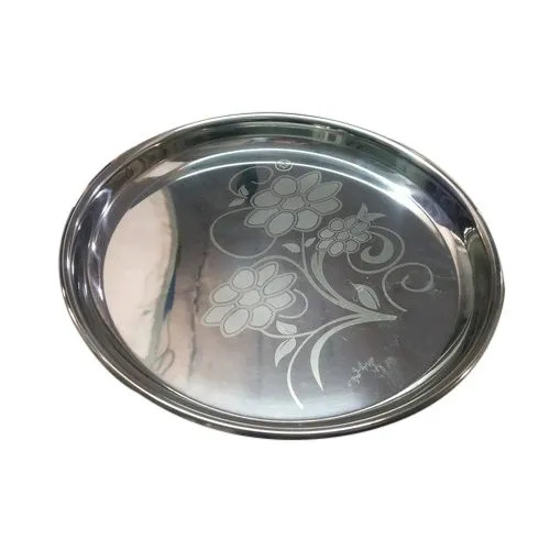 Designer Stainless Steel Laser Printed Dinner Plate