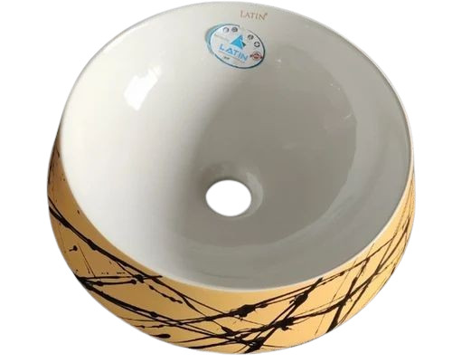 Hand Painted Round Ceramic Countertop Basin
