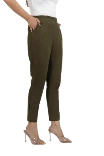 Ladies Olive Green Cotton Pant