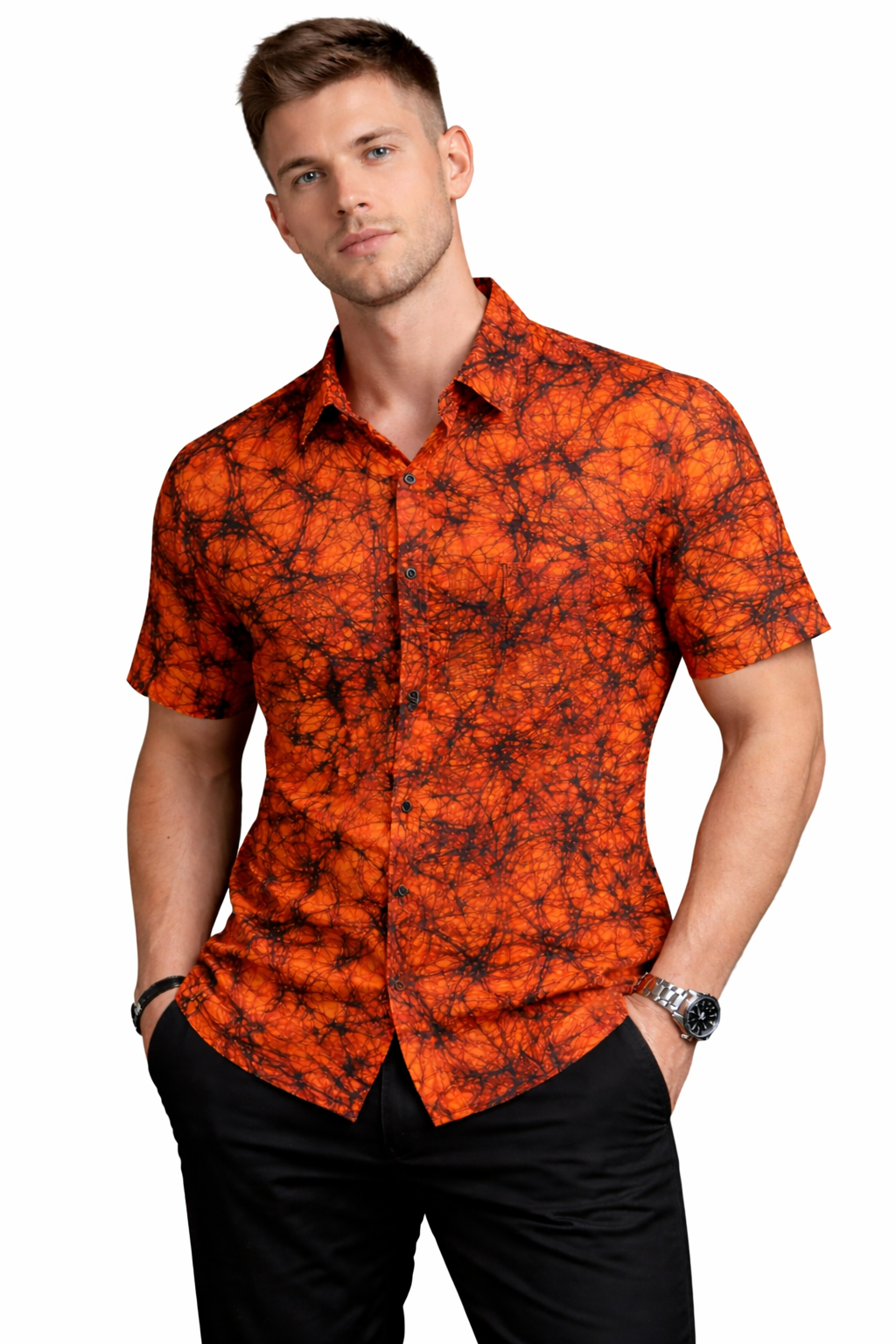 Mens Batik Print Cotton Shirt