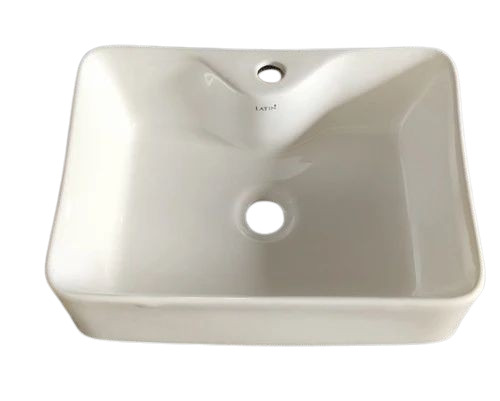 White Rectangular Ceramic Table Top Wash Basin - Feature: Durable