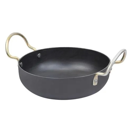 Cast Iron Chinese Kadai 10 Inch - Color: Black