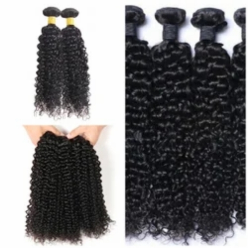 Human Hair Curly Weft Hair - Remy Hair, All Size, Black | Natural Look, Soft Feel, Silky Finish, Tangle Resistant, Heat Friendly, Durable Quality