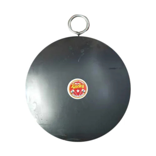 Black Polished Iron Tawa - Iron, 14-42 Inch, Black, 3mm Thick, Side Handles | Metal Round Cooking Pan, Jute Bag Packaging