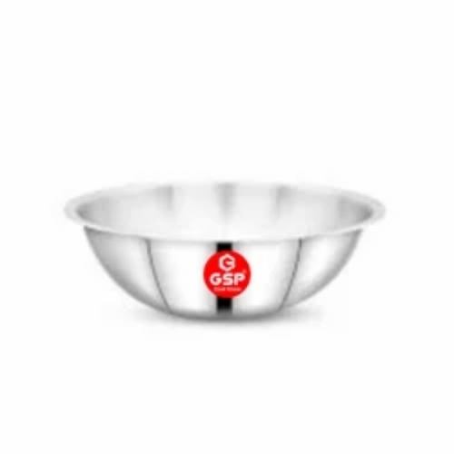 Gsp Stainless Steel Mixing Bowl - Stainless Steel, Silver, Polished Surface | Durable, Rust Resistant, Food Grade, Smooth Finish, Lightweight, Easy Cleaning, Deep Capacity, Hygienic, Long Lasting