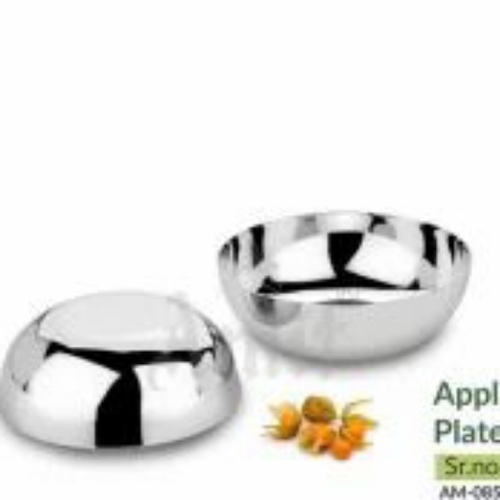 Halwa Steel Plate - Stainless Steel Silver | Durable Rust Resistant Smooth Finish Lightweight Heat Resistant
