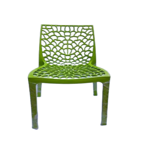 Plastic Cafe Chair - Polished Plastic, Multicolor, Green | Durable, Easy to Clean, Easy to Install