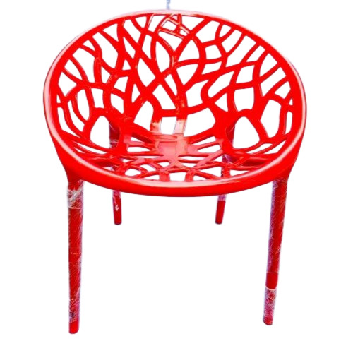 Red Plastic Cafe Chair