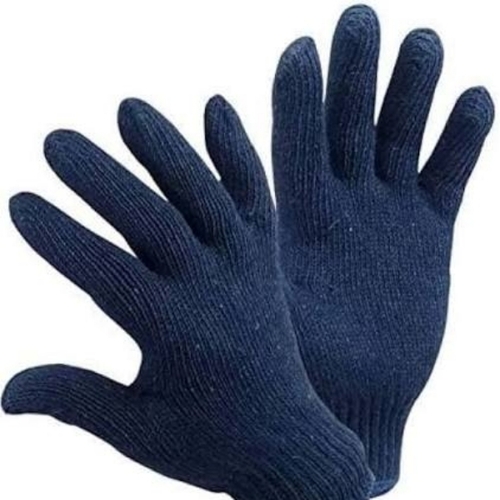 Twfaa Cotton Knitted Hand Gloves - Rubber Fabric, Navy Blue, Dotted Pattern | Comfortable Fit, Breathable, Flexible, Lightweight, Durable, Reusable