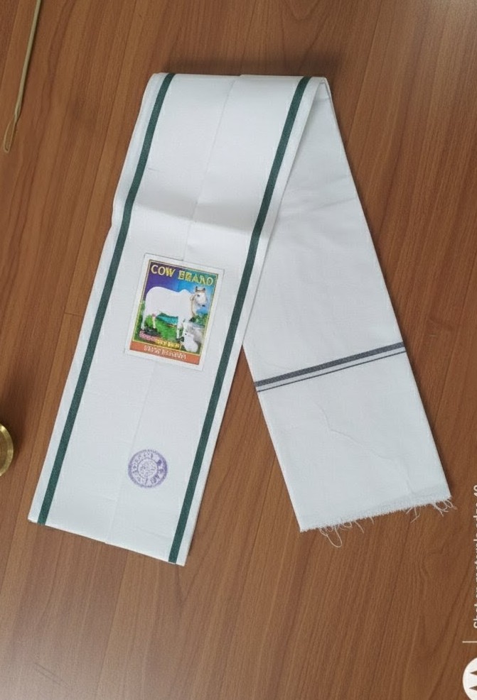 White Gamcha Patli kinari