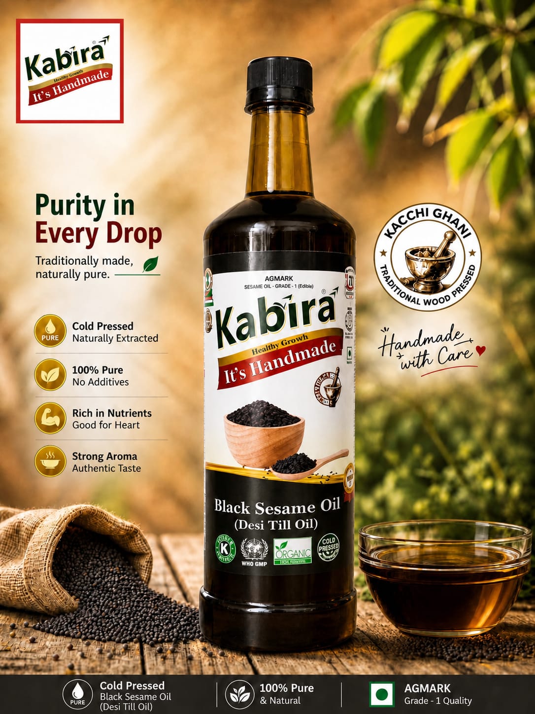 Black Sesame Oil - Cultivation Type: Organic