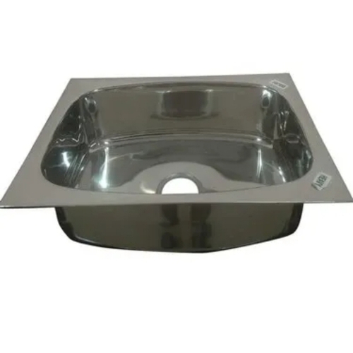 Heavy Single Bowl Kitchen Sink - Stainless Steel, Silver, Polished | Space Efficient, Scratch Resistant, Rust Proof, Deep Bowl, Hygienic Surface