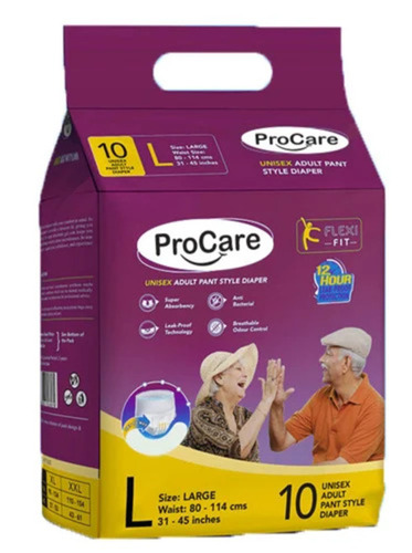 Large Pant Style Adult Diapers - Cotton, Large, White | Durable, Heavy Absorbency, Unisex, New Condition
