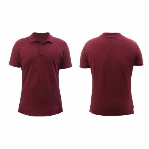 Men Maroon Cotton Polo T Shirt - M, Half Sleeves | Lightweight, Soft, Breathable, Comfortable Fit