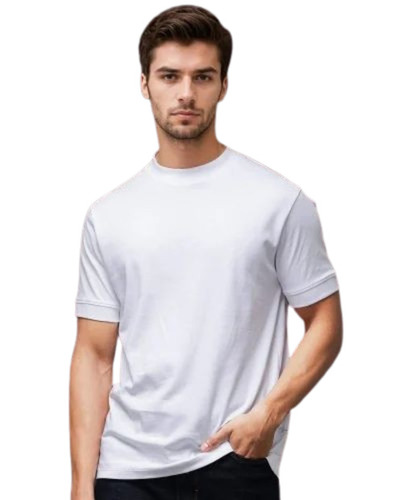 Men Solid Round Neck T Shirt