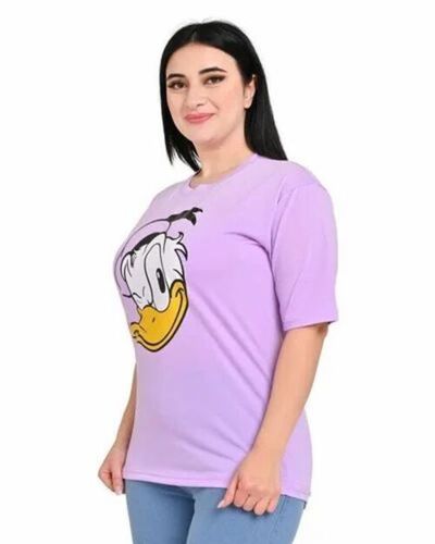 Purple Oversize Ladies Cotton T Shirt