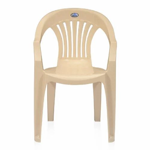 Cream Plain Plastic Chair
