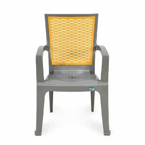 Designer Plastic Chair - Plastic, Grey, Modern | Durable, Easy to Clean, Water Resistant, Fancy