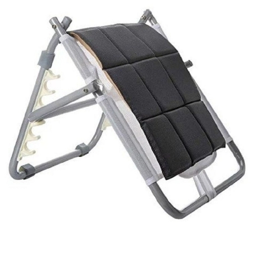 Hospital Bed Back Rest - Stainless Steel, Silver & Black, Foldable | Adjustable Angle, Lightweight, Durable, Portable Design