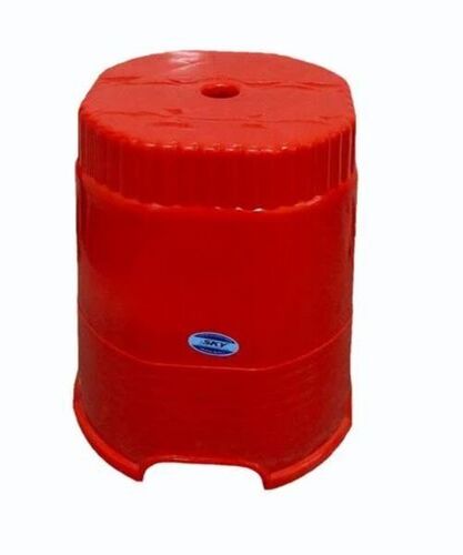 Red Plastic Bathroom Stool