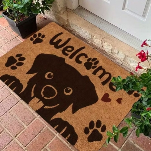 Welcome Doormat - Coir, Rectangle, Brown | Non Slip, Dirt Trapping, Weather Resistant, Easy Cleaning