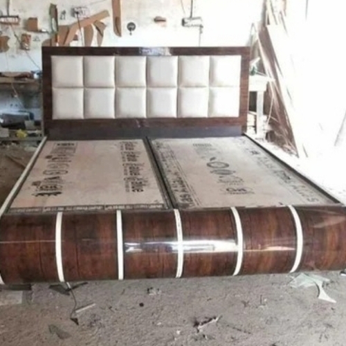 Brown Wooden Double Bed