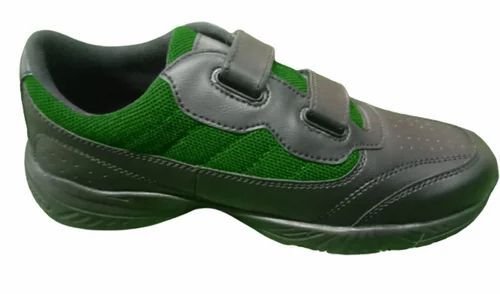 Grey And Green Color Unisex School Shoes