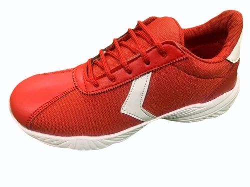 Red Color Synthetic Leather School Shoes