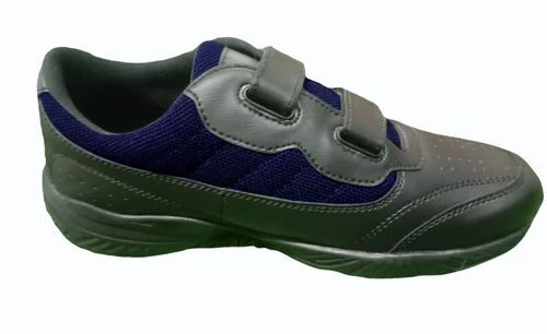 Synthetic Leather And Cotton Mesh School Shoes - Design: Standard
