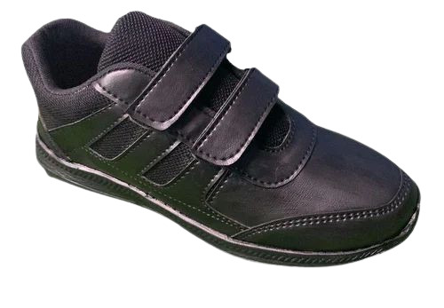 Synthetic Leather School Shoes - Size 5, Black, Matt Finish | Low Heel, Semi-Round Toe, Water Resistant