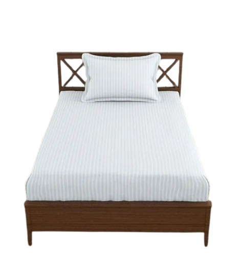 White Cotton Single Bedsheet - Design Type: Modern