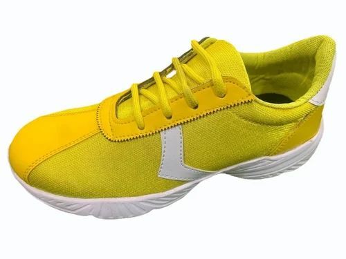 Yellow Color Synthetic Leather School Shoes
