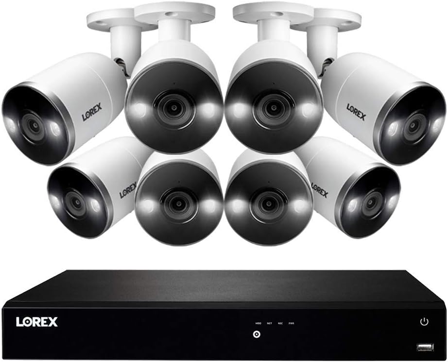 4K Security Camera System Fusion 16 Channel 3TB NVR with 8 Indoor/Outdoor Wired IP POE Metal Smart Deterrence Cameras