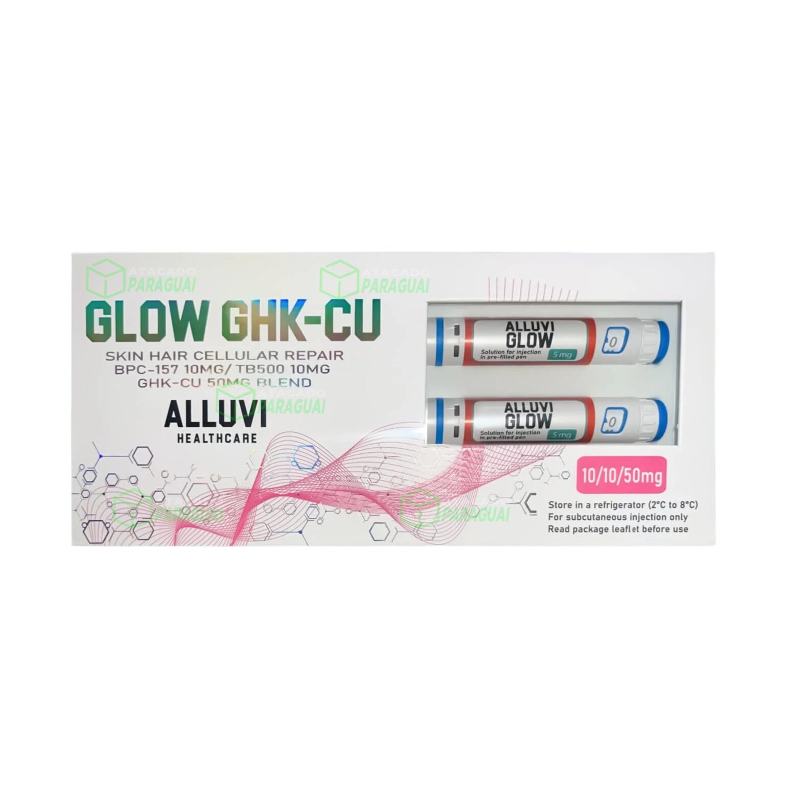 Alluvi Healthcare Glow GHK-CU Injection - Copper Tripeptide-1, Glass Dropper Bottle | Skin Rejuvenation, Collagen Boost, Wrinkle Reduction, Wound Healing Support