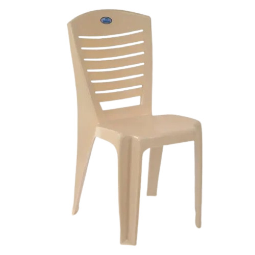 Beige Plastic Armless Chair