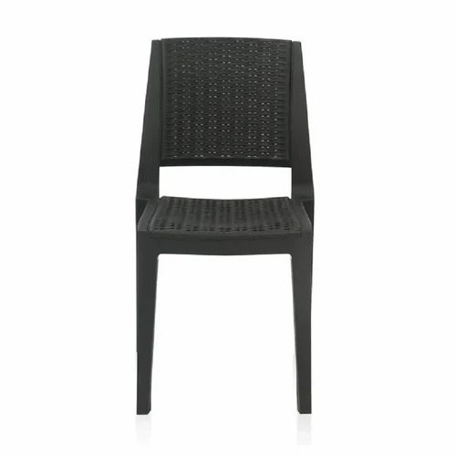 Black Plastic White Chair - Plastic, Modern Textured Surface, Black | Durable, Easy to Clean, Water Resistant, Stackable