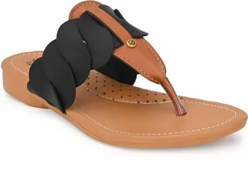 Fancy Flats Ladies Sandals - Faux Leather, Brown, Various Sizes | Comfortable, Lightweight, Modern Slip-On